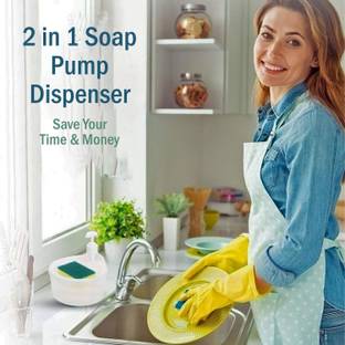 Nist Liquid Soap Dishwasher Dispenser with Sponge 300 ml Liquid Dispenser