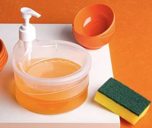 ZORIADA Double Layer Liquid soap Dispenser with Pump and Sponge 900 ml Liquid Dispenser