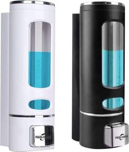 NEELKUND Black And White Soap Dispenser For Bathroom And Kitchen 400ml Pack Of 2 400 ml Conditioner, Foam, Gel, Liquid, Lotion, Sanitizer Stand, Shampoo, Soap Dispenser