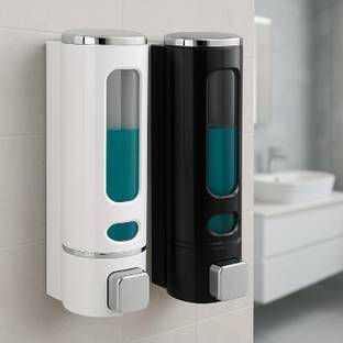 KURIC Wall Mounted Shampoo Conditioner Hand Wash Gel Dispenser Liquid Soap Sanitizer 400 ml Liquid, Conditioner, Foam, Gel, Sanitizer Stand, Shampoo Dispenser