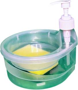 HUZAPLAST Double Layer 2 in 1 Soap Dispenser and sponge 500ml Liquid ,Soap Dispenser 500 ml Liquid Dispenser