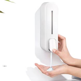 CARNIVAL Multi Function White ABS Manual Wall Mounted Liquid,Soap,Shampoo,Hand Wash,Gel 350 ml Liquid, Soap, Lotion, Shampoo, Conditioner Dispenser