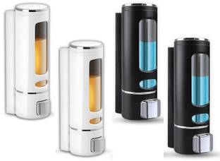 KURIC ABS Wall Mount Soap Dispenser for Bathroom Basin & Kitchen Sinks, 400 ML x 4 - 1600 ml Liquid, Conditioner, Gel, Sanitizer Stand, Shampoo, Lotion, Soap Dispenser