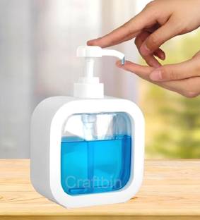 Craftbin Soap Dispenser for Bathroom Kitchen, Hand wash Dispenser for Basin 300 ml Liquid, Soap, Shampoo, Conditioner Dispenser