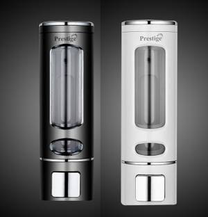 Prestige Heavy Duty Liquid Dispenser 400 ML Soap Dispenser Capsule Black and White 400 ml Shampoo, Conditioner, Liquid, Gel Dispenser