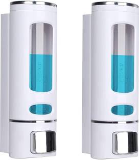 Pink Tokri ABS Wall Mount Multipurpose Liquid Dispenser For Kitchen & Bathroom (Pack of 2) 400 ml Gel, Conditioner, Liquid, Shampoo, Lotion, Soap Dispenser
