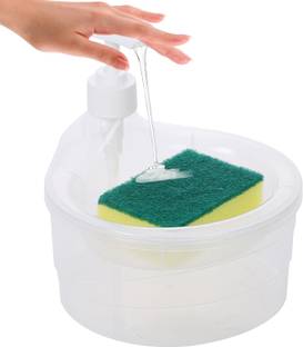 KUNWARSA Liquid Soap/Dishwash liquid dispenser with Scrubber Holder Liquid 400 ml Liquid, Soap, Foam, Shampoo, Lotion Dispenser