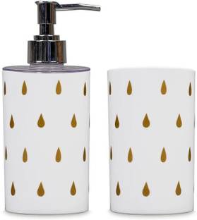 shenron Liquid Soap Dispenser and Toothbrush Holder, Bathroom Accessories drop design 250 ml Liquid, Soap, Shampoo, Conditioner, Lotion Dispenser
