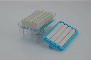 Finner 2 in 1 Soap Bar Box with Rubber Roller Soap Saver with Drain Holes and Spring 450 ml Soap Dispenser