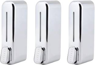 KURIC Wall Mount Liquid Soap Dispenser for Bathroom Basin & Kitchen Sinks, 350ml x 3- 1050 ml Liquid, Conditioner, Gel, Sanitizer Stand, Shampoo, Lotion, Soap Dispenser