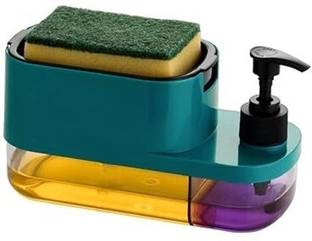 Cookzella 3 in 1 Soap Dispenser/Soap Pump Dispenser and Sponge Holder 2IN 1 Soap Dispencer 300 ml Liquid Dispenser