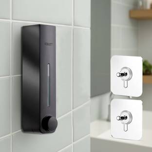 Spotview Stylish Wall Mounted Liquid Soap Dispenser Pack of 1 With 2 Adhesive Hooks 360 ml Soap Dispenser