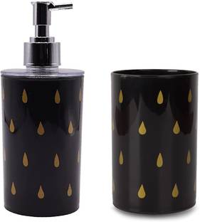 shenron Liquid Soap Dispenser and Toothbrush Holder, Bathroom Accessories drop design 250 ml Liquid, Soap, Shampoo, Conditioner, Lotion Dispenser