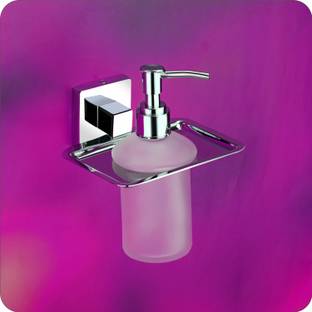 Easyhome Furnish 304 grade steel stand with frosted glass soap dispenser stand/Handwash bottle 300 ml Conditioner, Liquid, Gel, Lotion, Sanitizer Stand, Shampoo, Soap Dispenser