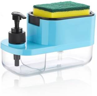 iSTAR Dish Soap Dispenser with Sponge Holder for Kitchen Dish wash Soap Pump Dispenser 400 ml Liquid, Soap, Foam, Gel Dispenser