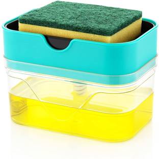 भगवती एंटरप्राइज़ Kitchen Accessories Items Dispenser Soap Pump Sponge Holder Plastic Liquid Soap
