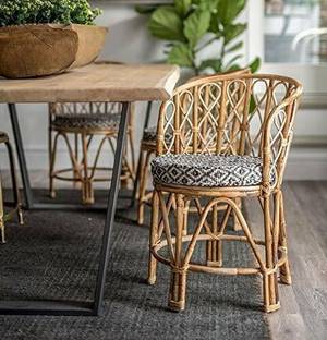 RAINBOW Natural Cane chair for Indoor ,Outdoor living, dining ,Patio chair with cushion Cane Dining Chair