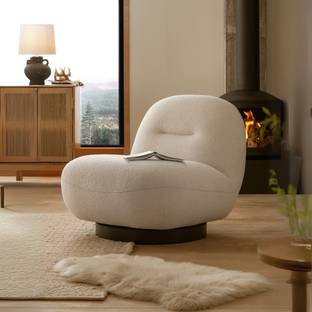 Kingsman Furnitures Otis Swivel/Swing/Rotatable/Revolving comfortable Bedroom Premium boucle Fabric Living Room Chair