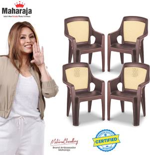 MAHARAJA Premium Plastic Chair –Ergonomic Armrest Design, Chair for Home, Ultra-Durable Plastic Living Room Chair