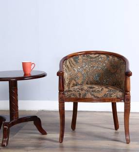 Medieval Arts Medieval Arts Sheesham wood Upholstery and Arm Rest Chair Solid Wood Living Room Chair