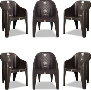 ARLAVYA Jolly Model Plastic Sofa Chair For Living Room Office Garden Home Set of 6 Plastic Outdoor Chair