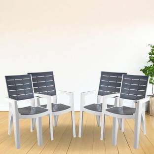 COMFORT Creation Comfortable Plastic Arm Chair/Double Insert Stackable Chair for Home Plastic Outdoor Chair