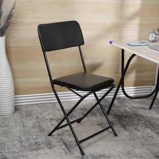 FurniGully Portable & Foldable Chair for Comfortable Sitting, Office Work at Home Metal Living Room Chair