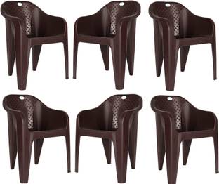 HOMIBOSS outdoor & home chairs set of 6 Plastic Outdoor Chair