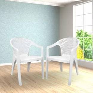 COMFORT Creation Tycoon Plastic Chair Set of 2 for Outdoor Indoor Dining Room, Bedroom Plastic Living Room Chair