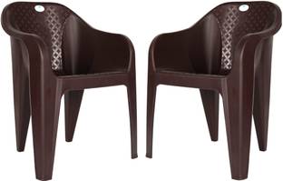 HOMIBOSS Strong & sturdy chairs set of 2 Pieces Plastic Outdoor Chair