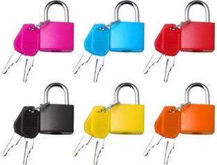 PuthaK 6 Suitcase Locks / Mini Padlocks with 2 Keys each Padlock