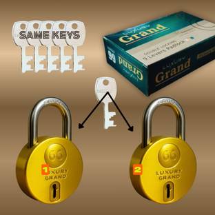 onepro Luxury Grand Round 66mm 2 Padlock with 6 Same Keys, 9 Levers Double Locking Padlock