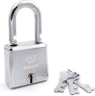 HARRISON SWIFT ( Hardened ) -Steel Square Padlock (7 Levers) with 3 No. Keys - 60 MM Padlock