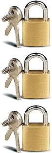 Eagean 3 Pack Mini Locks with Keys for Luggage, Backpacks, Copper Tiny Padlocks (25mm) Lock