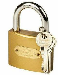 STORKINS Padlock Suitable for Home and Office Security Purpose 50 MM Padlock (Gold) Padlock