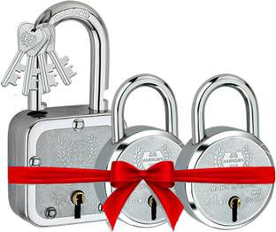 HARRISON Padlocks Buy 1 Get 2 Free | 1 Square Lock 55mm with 2 Lock 50mm | Lock and Key | Padlock