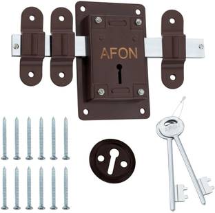 AFON 10 Chal Door Lock with 2 Keys Operated from Both Side of The Door, (P.C FINISH) Lock