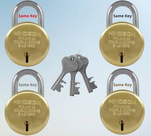 HINDSON Same Key Lock, 4 Same Key Lock Set, Common Key Lock Set of 4 round 65mm Lock