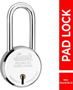 Link 65mm New Round Long Shackle| Steel Body | Brass Lever | Made In India Padlock