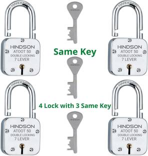 HINDSON 4 Same key lock 4 lock with common key Atoot 50mm multiple lock with single key Padlock