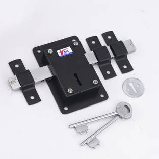 RTC प्लस 10 Chal Key Door Lock (BLACK, Painted Finish) ताला