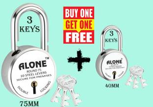 alone Special 75mm Lock | Hardened | Dual Locking |3 Keys. + Special 40mm Lock Free Padlock