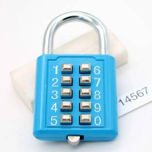 JGG Jain Gift Gallery 10 Digit Push Button Combination Padlock, 5 Digit Locking Mechanism Lock