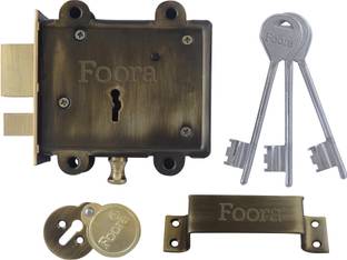 Foora Entry 2in1 Door interlock 3 keys with A tower bolt, Operated Both Side Door Padlock