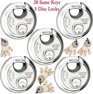 BUCKLER ® Stainless Steel Shutter,Main Gate,Office, Godown Lock,90MM-14 Pin with 4 Keys Lock