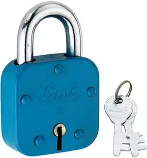 Link 54mm Colored Lock No.11 | 2 Silver Keys | Made in India Padlock