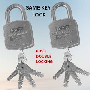 Foora PrimeGuard 60 Same Key Lock Set Secure Home Door, Gate, and Shutter Lock Padlock