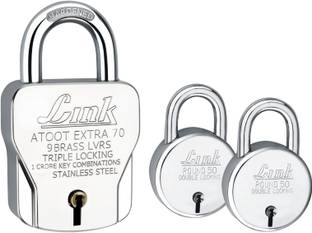 Link Atoot Extra 70mm Padlock,Buy 1 Get 2 New Round 50mm Lock(Pack of 3) Padlock