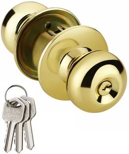 मेट क्राफ्ट Stainless Steel Cylindrical Latch Door Lock With 3 Simple Keys ताला