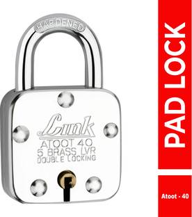 Link Atoot 40mm Lock | Steel Body | Hardened Shackle | Brass Lever| Made in India Padlock